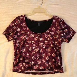 Cropped velvet shirt